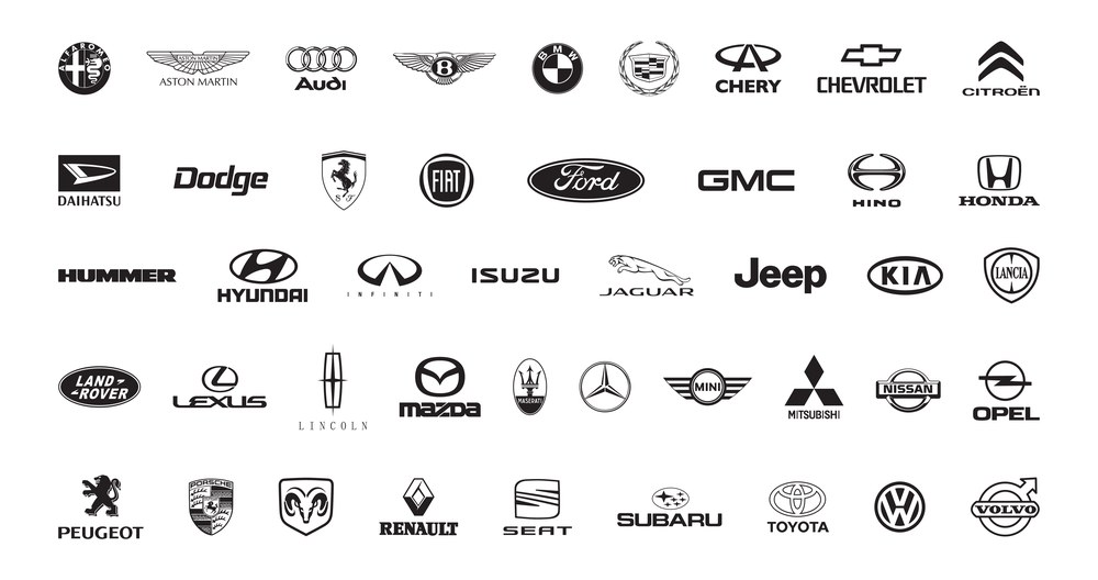 Logos of global vehicle manufacturers including Volkswagen, Toyota, Ford, BMW, Mercedes-Benz, Audi and Hyundai